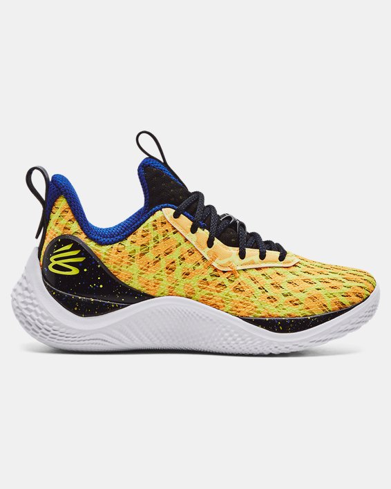 Grade School Curry Flow 10 'Double Bang' Basketball Shoes, Yellow, pdpMainDesktop image number 0